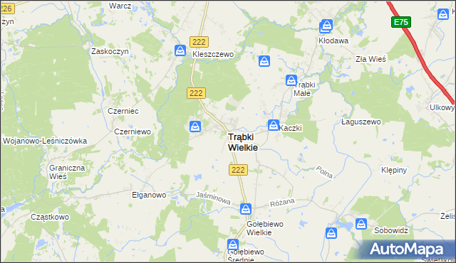 mapa Trąbki Wielkie, Trąbki Wielkie na mapie Targeo