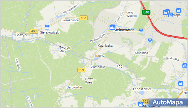 mapa Trachy, Trachy na mapie Targeo