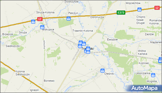 mapa Trawniki powiat świdnicki, Trawniki powiat świdnicki na mapie Targeo