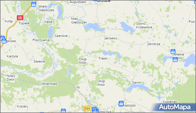 mapa Trepki, Trepki na mapie Targeo