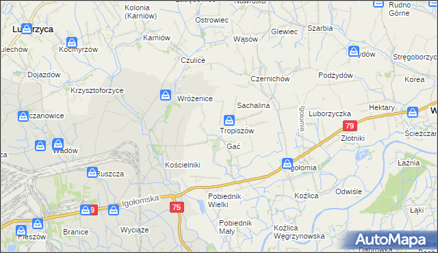 mapa Tropiszów, Tropiszów na mapie Targeo