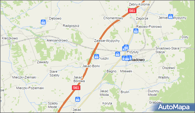 mapa Truszki gmina Śniadowo, Truszki gmina Śniadowo na mapie Targeo