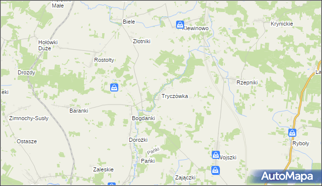 mapa Tryczówka, Tryczówka na mapie Targeo