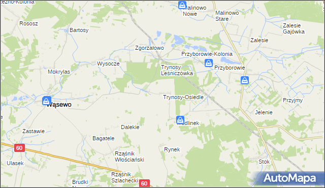 mapa Trynosy-Osiedle, Trynosy-Osiedle na mapie Targeo