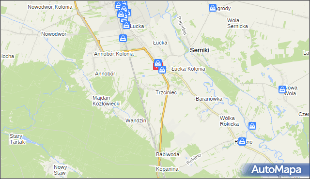 mapa Trzciniec gmina Lubartów, Trzciniec gmina Lubartów na mapie Targeo