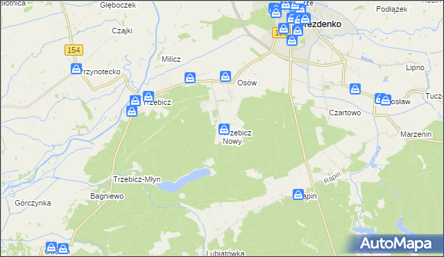mapa Trzebicz Nowy, Trzebicz Nowy na mapie Targeo