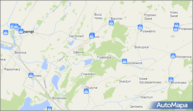 mapa Trzebidza, Trzebidza na mapie Targeo