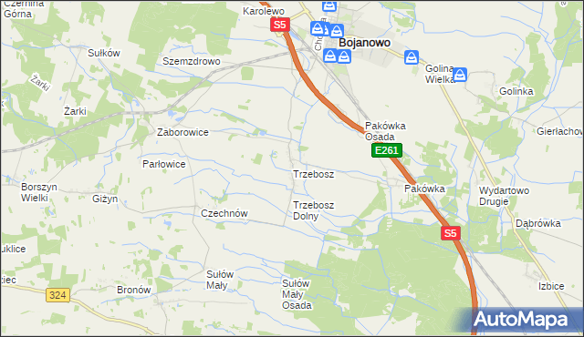 mapa Trzebosz, Trzebosz na mapie Targeo