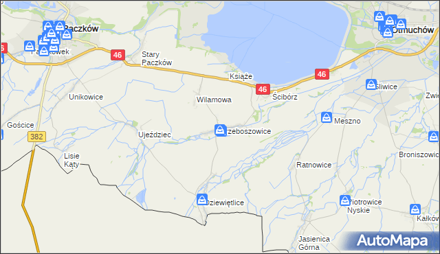 mapa Trzeboszowice, Trzeboszowice na mapie Targeo