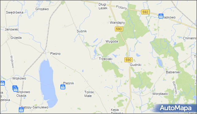 mapa Trzeciaki, Trzeciaki na mapie Targeo