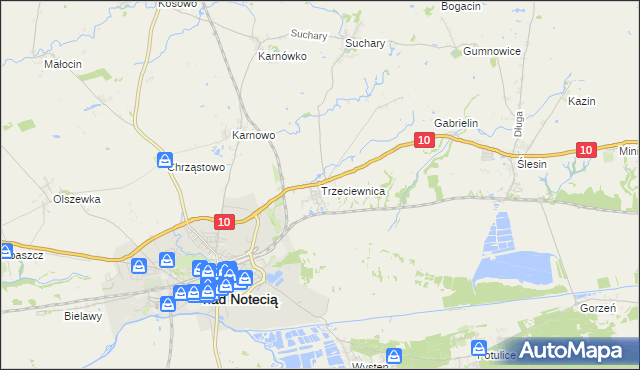 mapa Trzeciewnica, Trzeciewnica na mapie Targeo