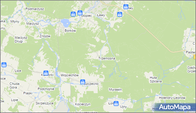 mapa Trzemosna, Trzemosna na mapie Targeo