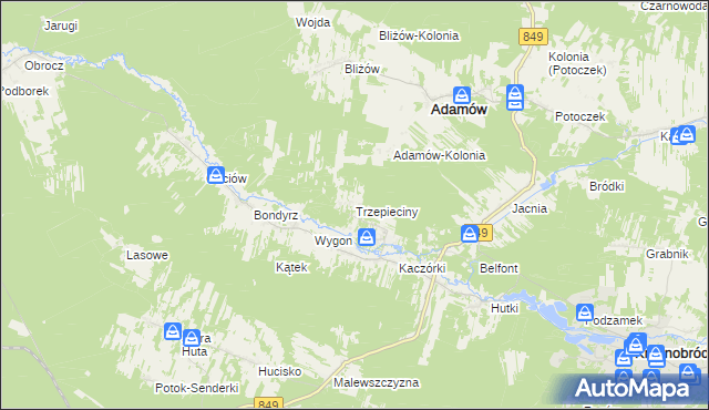 mapa Trzepieciny, Trzepieciny na mapie Targeo