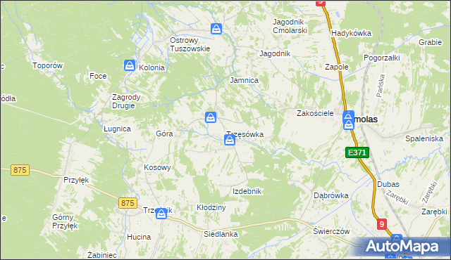 mapa Trzęsówka, Trzęsówka na mapie Targeo