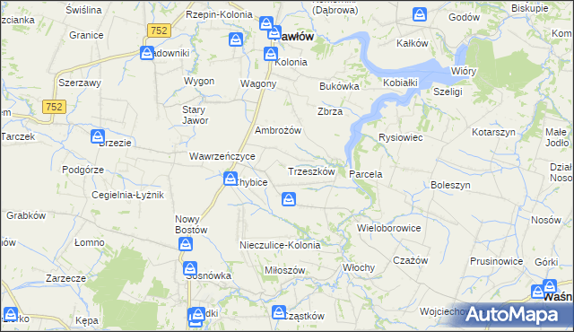 mapa Trzeszków, Trzeszków na mapie Targeo
