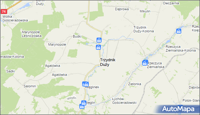 mapa Trzydnik Duży, Trzydnik Duży na mapie Targeo