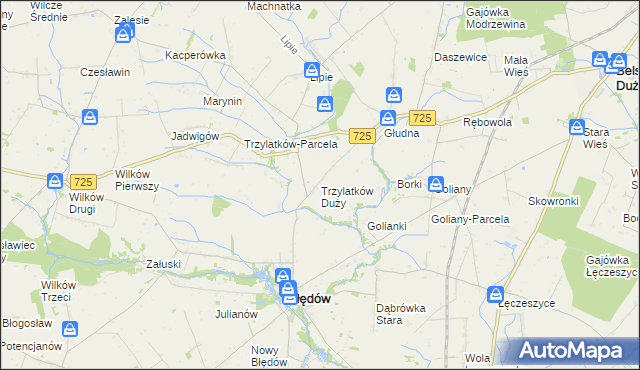 mapa Trzylatków Duży, Trzylatków Duży na mapie Targeo