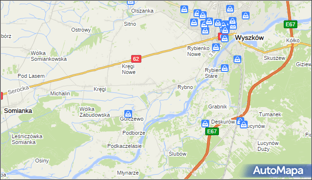 mapa Tulewo Górne, Tulewo Górne na mapie Targeo