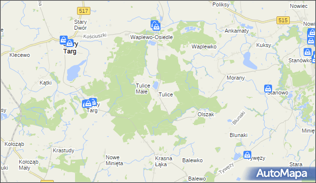 mapa Tulice, Tulice na mapie Targeo