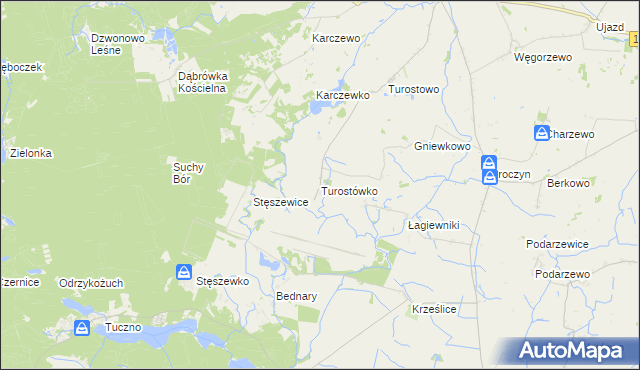 mapa Turostówko, Turostówko na mapie Targeo