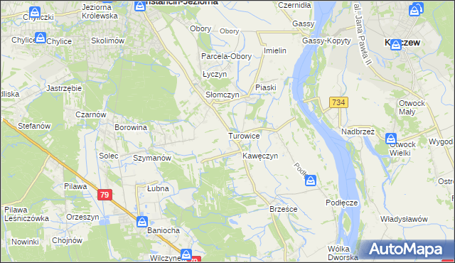 mapa Turowice gmina Konstancin-Jeziorna, Turowice gmina Konstancin-Jeziorna na mapie Targeo