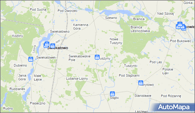 mapa Tuszyny, Tuszyny na mapie Targeo