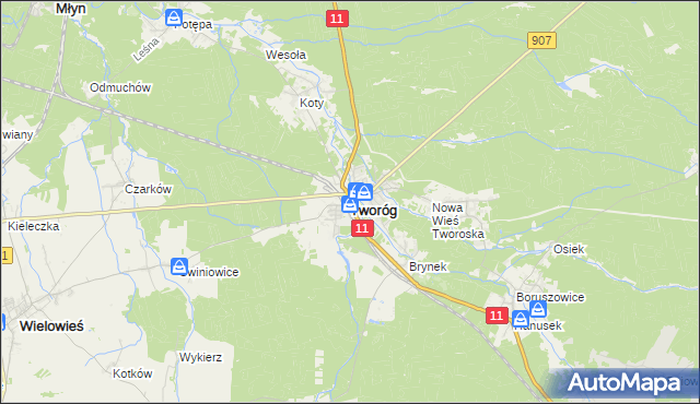 mapa Tworóg, Tworóg na mapie Targeo