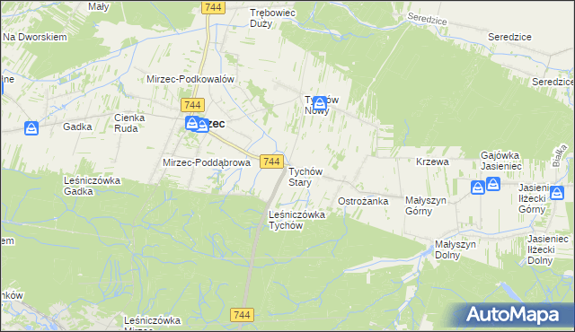 mapa Tychów Stary, Tychów Stary na mapie Targeo