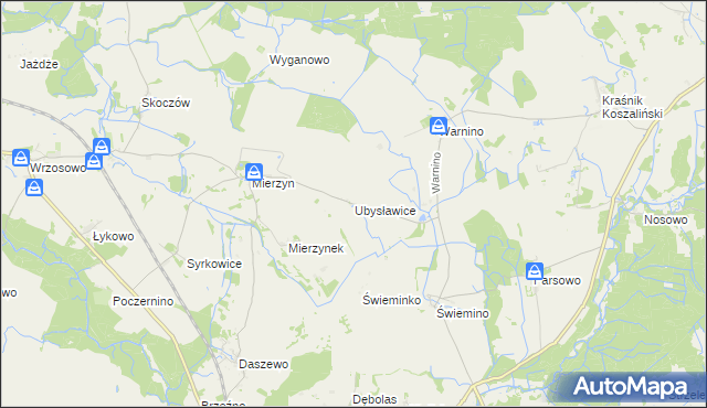 mapa Ubysławice, Ubysławice na mapie Targeo