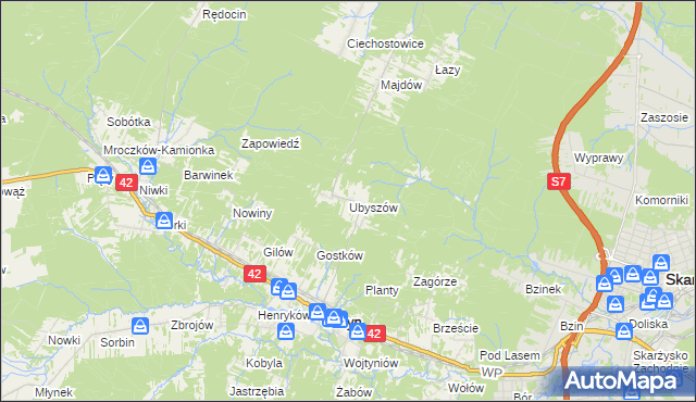 mapa Ubyszów, Ubyszów na mapie Targeo