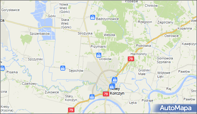 mapa Ucisków, Ucisków na mapie Targeo