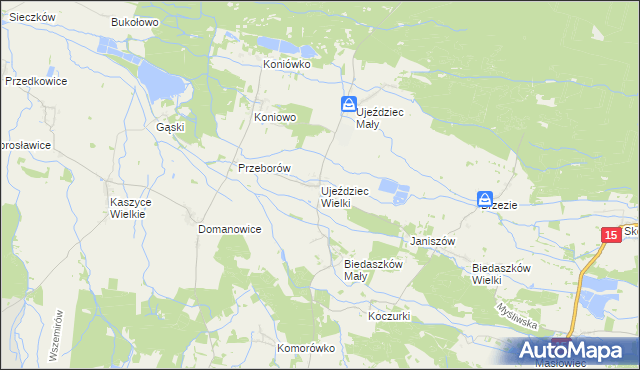 mapa Ujeździec Wielki, Ujeździec Wielki na mapie Targeo