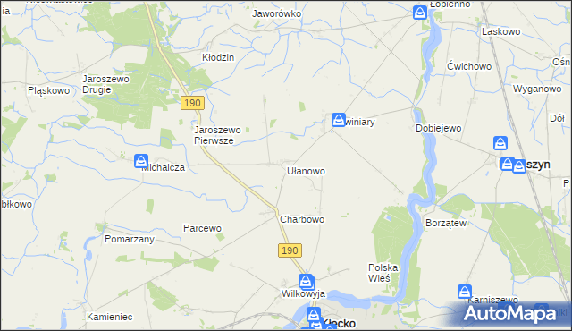 mapa Ułanowo, Ułanowo na mapie Targeo