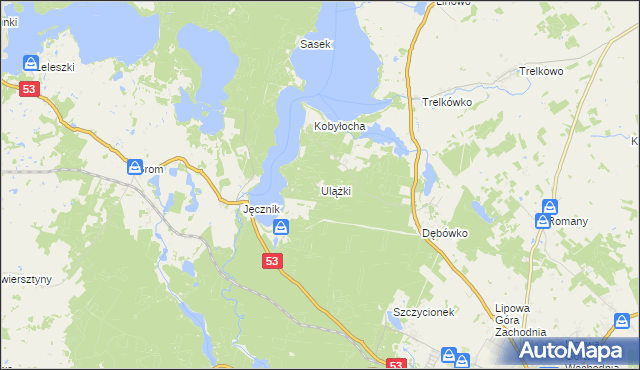 mapa Ulążki, Ulążki na mapie Targeo