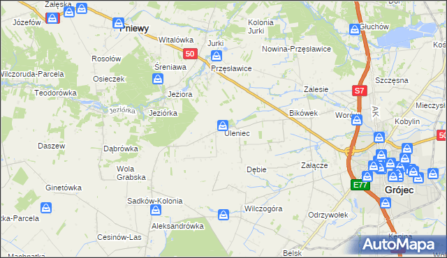 mapa Uleniec, Uleniec na mapie Targeo
