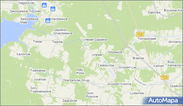 mapa Unewel, Unewel na mapie Targeo