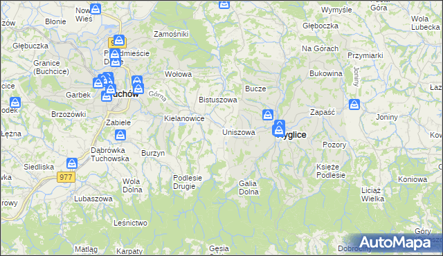 mapa Uniszowa, Uniszowa na mapie Targeo