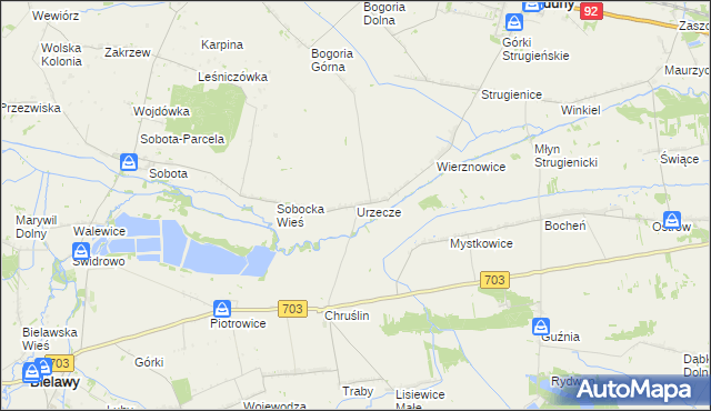 mapa Urzecze gmina Zduny, Urzecze gmina Zduny na mapie Targeo