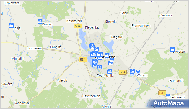 mapa Wąbrzeźno, Wąbrzeźno na mapie Targeo