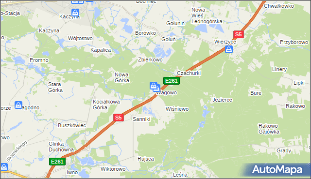 mapa Wagowo, Wagowo na mapie Targeo
