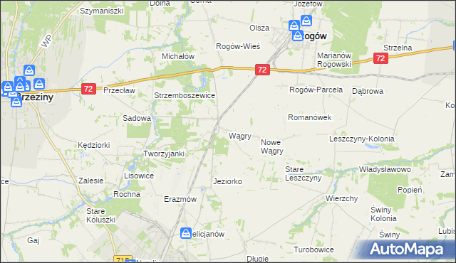 mapa Wągry, Wągry na mapie Targeo