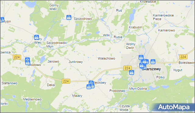 mapa Wałachowo, Wałachowo na mapie Targeo