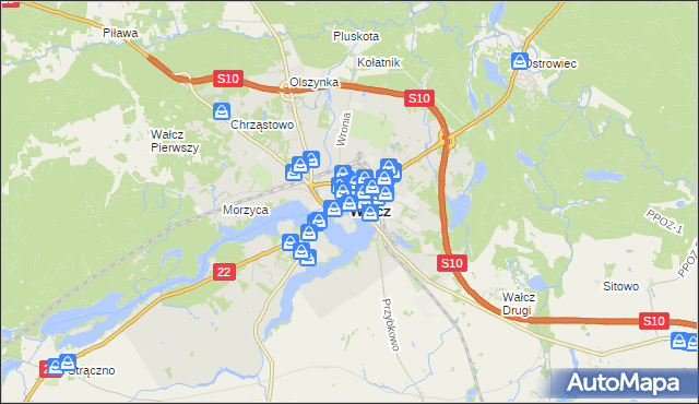 mapa Wałcz, Wałcz na mapie Targeo