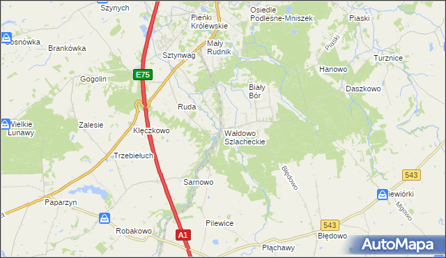 mapa Wałdowo Szlacheckie, Wałdowo Szlacheckie na mapie Targeo