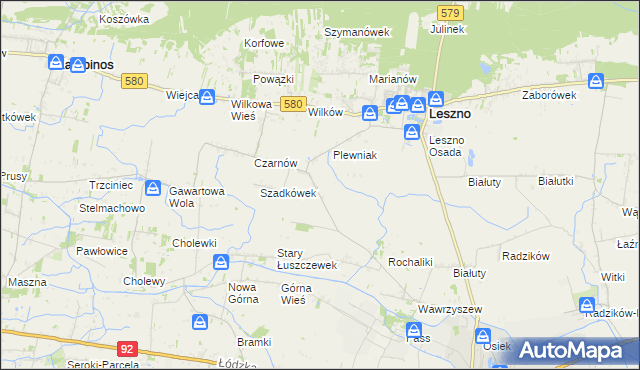 mapa Walentów gmina Leszno, Walentów gmina Leszno na mapie Targeo