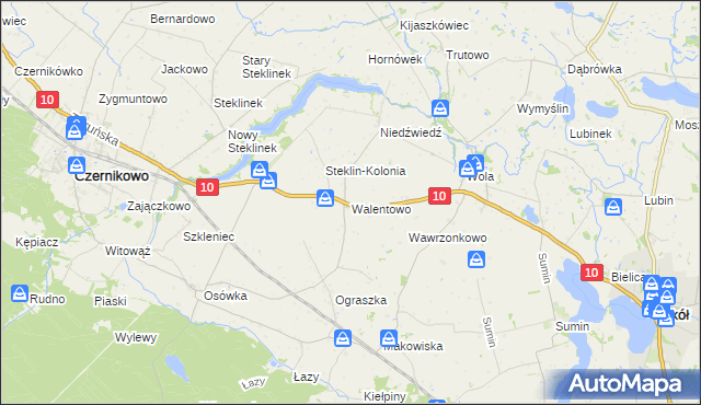 mapa Walentowo gmina Kikół, Walentowo gmina Kikół na mapie Targeo