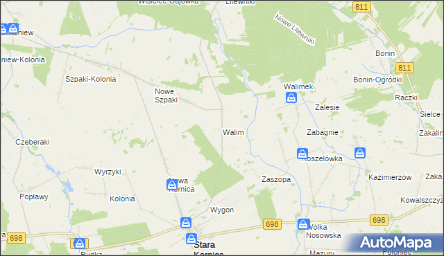 mapa Walim gmina Stara Kornica, Walim gmina Stara Kornica na mapie Targeo
