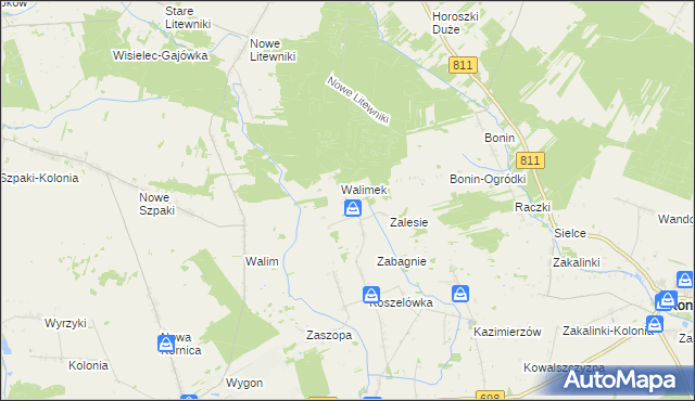 mapa Walimek gmina Stara Kornica, Walimek gmina Stara Kornica na mapie Targeo