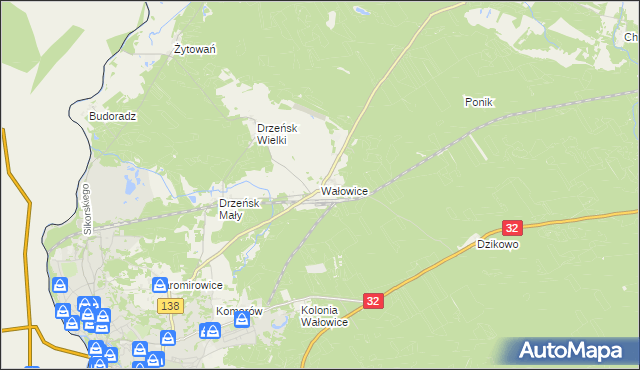 mapa Wałowice gmina Gubin, Wałowice gmina Gubin na mapie Targeo