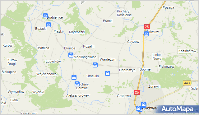 mapa Wardężyn, Wardężyn na mapie Targeo